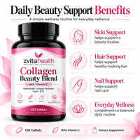 Comprimés de Super Collagène Type 1 & 3 avec Vitamine C pour la Peau, les Cheveux, les Ongles et le Soutien Articulaire – Marque Blanche Disponible