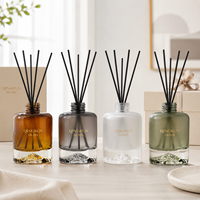 Bouteille diffuseur d'arômes d'huiles essentielles de luxe personnalisée, vide, en verre, avec bâtonnets diffuseurs