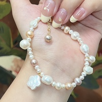 Bracelet en perles de fleurs de prunier multicolores, perles d'eau douce de qualité supérieure de 3 à 9 mm et perles baroques naturelles, un incontournable de la mode