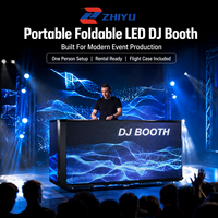 Zhiyu Mobile Foldable DJ Booth avec panneau mural vidéo LED P2.6, étanche IP65, luminosité 5000 cd, CMS intégré pour soirées nocturnes