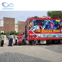Camion de cinéma mobile 5D, plateforme mobile de mouvement, simulateur 12D 7D, sièges 6, 9, 12 places