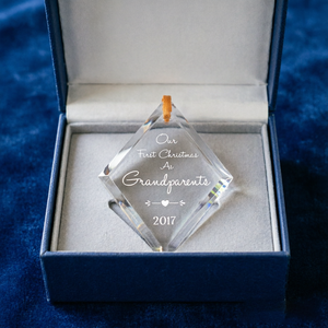Adorno de Cristal Grabado en Forma de Diamante, Recuerdo de Primera Navidad como <span class=keywords><strong>Abuelos</strong></span>, <span class=keywords><strong>Regalo</strong></span> - Product Image 4