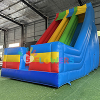 Toboggan Gonflable Arc-en-ciel Hupfburg Jeux Gonflables Double Piste Glissière Humide/Sèche Gonflable pour Enfants