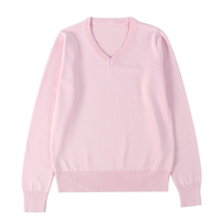 Pull-over décontracté pour femme en laine et cachemire de haute qualité, col en V, doux, moelleux, coupe ample, avec logo OEM de la manufacture