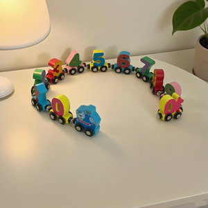 Section 11 Modern <b>Wooden</b> Cognitive Early Education <b>Toy</b> Sensory Animal Number Car <b>Tractor</b> Train Set for Play and Gift Giving - Product Image 2