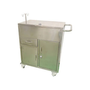 Stainless Steel Emergency <b>Trolley</b> 650x420x850mm With Drawer And Cabinet For Hospital Use - Product Image 4