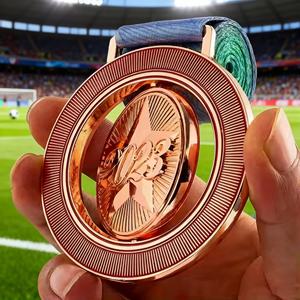 Médaille de fitness et de musculation personnalisée de haute qualité, grande médaille ronde argentée de 8 pouces, vente en gros du fabricant - Product Image 3