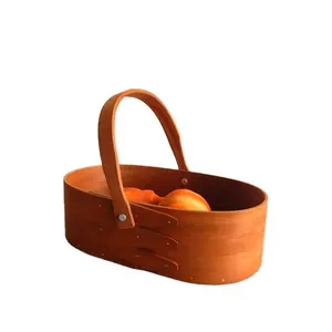 Handmade Creative Natural Wood Storage Basket for Fruit Food & Sundries Wood Basketry