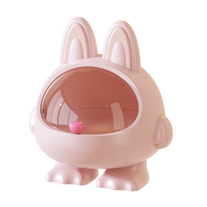 Cute Mini Transparent Toy Storage Box Round Covered Desktop Organizer For Hair Accessories Display Rack - Product Image 5