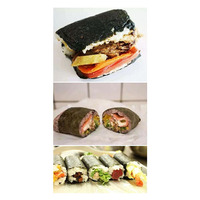 Machine à rouleaux de sushis automatique électrique robuste en acier inoxydable 304 avec moulin à riz, 3,5 kW, haute capacité, conforme HACCP