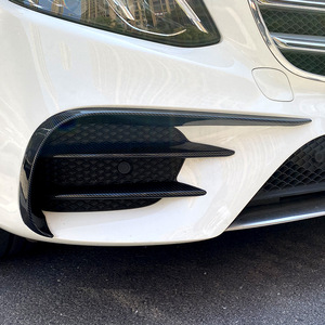Mercedes-Benz E-Class W213 Front Bumper Canard Carbon Fiber Texture 2016-2020 E200 260 300 AMG Style Modification - Product Image 1