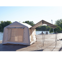 Abri de camping gonflable multi-pièces à double couche 12 places, Oxford 420D, imperméable 3000 mm, pliable, quatre saisons, cloison amovible