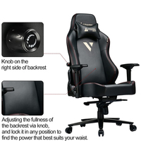Chaise de jeu ergonomique en cuir de qualité supérieure, support lombaire réglable en 3D, chaise de course inclinable à 160 degrés, dossier haut en acier inoxydable