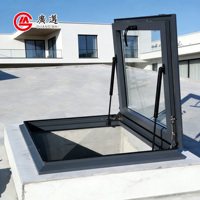 Toit ouvrant manuel moderne en alliage d'aluminium et verre insonorisé, personnalisable