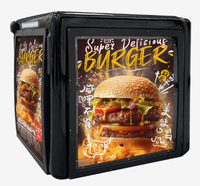 Boîte publicitaire LED RGX pour livraison de repas, boîte de livraison de repas pour moto, publicité promotionnelle mobile double face