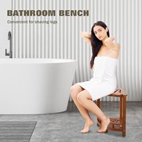 12 "cuisine repose-pieds banc bois banc de douche Portable teck douche repose-pieds tabouret de douche pour raser les jambes salle de bain