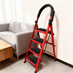 Escalera Plegable Portátil de 4 Peldaños, Económica, de Acero de Alta Calidad - Product Image 1