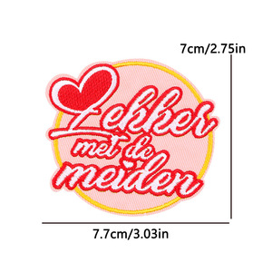 Wholesale Sell <b>Pink</b> Badge Hook And Loop Individuation Slogan Letter Iron/Sew On Embroidery Patches For Clothing/<b>Bag</b> - Product Image 3