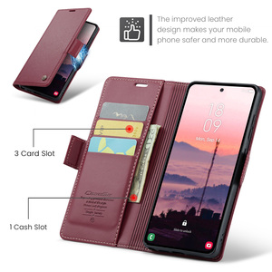 Funda CASEME para <span class=keywords><strong>Samsung</strong></span> <span class=keywords><strong>Galaxy</strong></span> S26 Ultra, Serie <span class=keywords><strong>023</strong></span>, con Bloqueo RFID, Acabado Brillante y Soporte - Rojo - Product Image 3