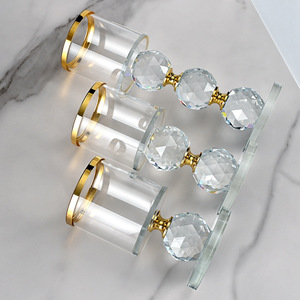 Porte-bougie carré en cristal, style artisanal européen, avec tube cylindrique en verre, pour mariage et décoration de Noël à la maison - Product Image 3