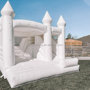 Ngoài trời PVC Trắng bouncy lâu đài 15x15ft <span class=keywords><strong>Inflatable</strong></span> đám cưới bị trả lại nhà nhảy lâu đài Combo trượt với bóng Pit Hồ bơi cho Đảng - Product Image 3