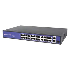 สวิตช์ PoE อัจฉริยะ 24 พอร์ต Gigabit พร้อม Uplink SFP รองรับ VLAN สำหรับกล้องวงจรปิด IP มีสินค้าในสต็อก - Product Image 1