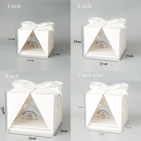 4 6 8 Inch Ribbon Clear Window Cake Package Box Sweet Boxes for Business Birthday Wedding Party Cake Packaging Box