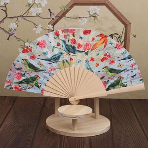Wooden Painted <b>Hand</b> <b>Fan</b> with Bamboo Lining Classic Design - Product Image 2