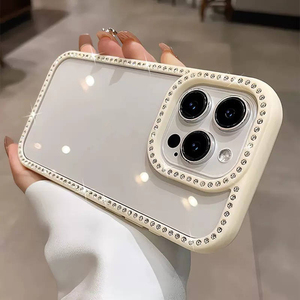 Long Lanh Bling Kim Cương Điện Thoại Trong Suốt Trường Hợp Đối Với iPhone 17 Pro Max 11 12 13 14 15 16 Pro Rõ Ràng Bumper Bảo Vệ Cover Quay Lại - Product Image 4