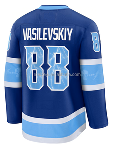Qualité supérieure cousue avec soin # 86 <span class=keywords><strong>Nikita</strong></span> Kucherov # 88 Andrei Vasilevskiy # 21 Brayden Point Maillot de hockey américain brodé - Product Image 4