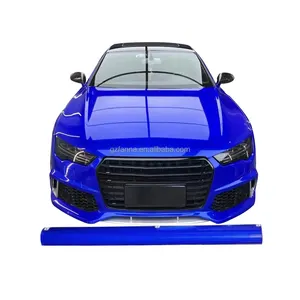 Low viscosity glue gloss metallic sapphire blue car wrap vinyl blue custom vehicle auto stickers vinyl car wrap