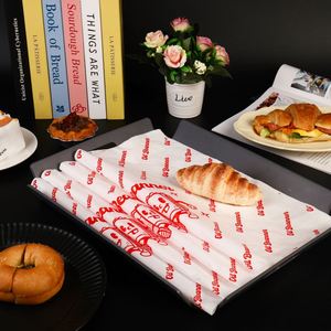 กระดาษรองจานกันไขมันสำหรับอาหาร ขนาด 28*38 ซม. พิมพ์โลโก้ตามสั่ง บรรจุภัณฑ์เบเกอรี่ กระดาษห่อพิมพ์โลโก้ตามสั่ง - Product Image 3