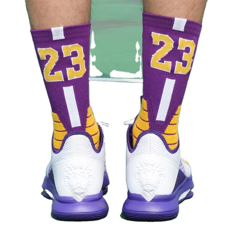 Custom Professional Super Star Number Basketball Thick Sport Socks Non-slip Durable Towel Bottom Socks