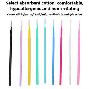 Kirpik uzantıları için toptan mikro fırçalar tek kullanımlık göz kirpik yapıştırıcısı temizleme uzun ucu mikro çubukla pamuk malzeme mikrofırça - Product Image 5