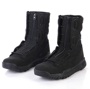 DFT0302 Kenya Black Tactical <b>Boots</b> Men High‑Top Tactical <b>Boots</b> Side Zipper Design Suede Fabric Lightweight Non‑Slip - Product Image 1