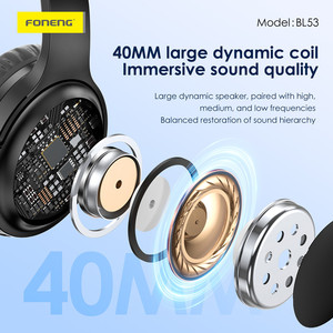 หูฟังไร้สาย Foneng BL53 สำหรับเล่นกีฬา รุ่น 5.3 แบบครอบหู สเตอริโอ พับได้ พร้อมไมโครโฟน รองรับการ์ดหน่วยความจำ สำหรับ Android - Product Image 4