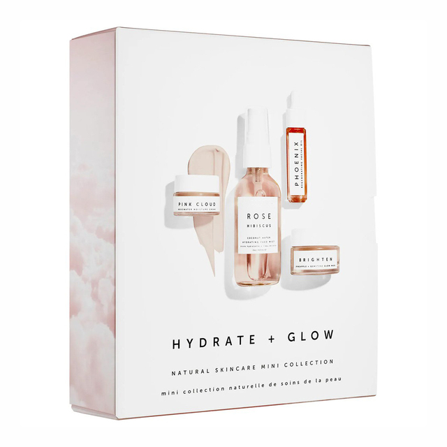 Private Label Natural Hydrate+Glow Set Natural Skin Care Mini Collection Anti Face Moisturizing Face Skin Care Set