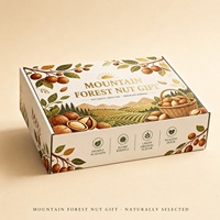 Boîte cadeau de noix de montagne, emballage en carton imprimé avec gravure sur bois personnalisée pour mélange de noix de qualité supérieure, vente en gros