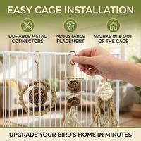 Jouet à mâcher amusant en corde tressée pour perroquet, accessoire éducatif à suspendre pour cage à oiseaux, mini jouet de recherche de nourriture pour la dentition