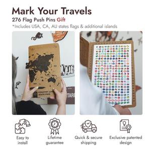 Mondes colorés, carte <span class=keywords><strong>du</strong></span> <span class=keywords><strong>monde</strong></span> en bois 3D multicouche - Product Image 4