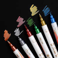 Ensemble de stylos gel double pointe, 6 couleurs, en boîte, marqueurs artistiques pour journalisation, gribouillage, peinture artistique