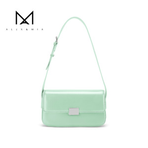 Borsa a Spalla Minimalista in PU per Donna, Elegante Borsetta Sottobraccia con Chiusura a Patta, Colore Unico, in Poliestere per Uso Quotidiano e Ufficio - Product Image 2