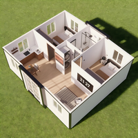 Casa de Campo Prefabricada Expandible Tipo Contenedor, 3 Dormitorios con Cocina y Sala de Estar, Alojamiento Rural para Vacaciones