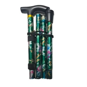 Adjustable Aluminum Trekking Cane for Elderly Outdoor Folding Walking Stick with Custom LOGO Service Alloy Material - Product Image 1
