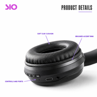 Casque sans fil à réduction de bruit 50H ANC 40mm HiFi Stéréo IP65 Type C pour le bureau, les voyages et les trajets quotidiens