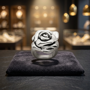 Anillo Romántico con Flor de Rosa para Mujer, de Plata 925 - Product Image 1