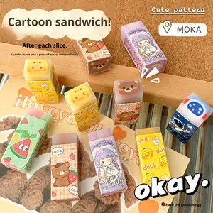 Cartoon-Radiergummi mit Füllung, Schüler-Ring, niedliches Haustier-Motiv, Zeichenradiergummi, Schreibwaren, Preis, Großhandel, einfaches Set - Product Image 3