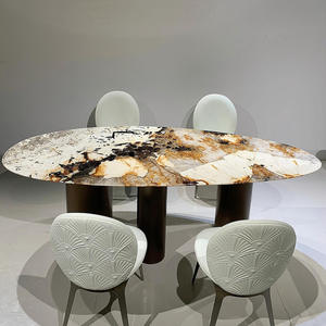 Mesa de Comedor de Cuarzo <span class=keywords><strong>Patagonia</strong></span> de 240*120cm, 2.4m 2.2m, con Efecto de Goteo de Agua, para Villa, Hotel, <span class=keywords><strong>Restaurante</strong></span>, Encimera de Piedra de Mármol Natural Pandora de 8 pies - Product Image 6