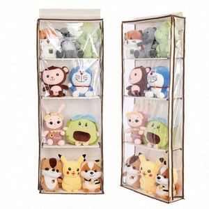 Organisateur de rangement minimaliste à suspendre sur la porte ou à fixer au mur avec fenêtre transparente et poche en PVC pour le rangement de cosmétiques, de fournitures de bureau et d'articles divers - Product Image 1