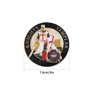 Lencana Emblem Mobil Masonik KNIGHTS TEMPLAR Stiker Samping Mobil Freemason Aksesoris Simbol Bahan Paduan Seng - Product Image 2